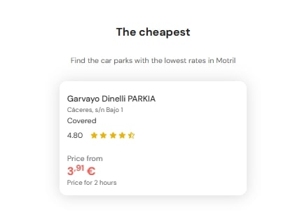 cheapest parking in Motril