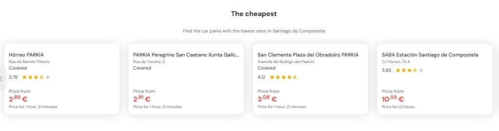 cheapest parking in Santiago de Compostela