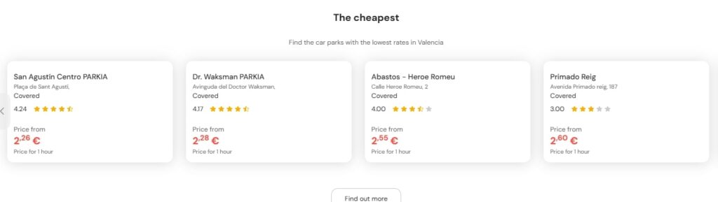 cheapest parking in Valencia