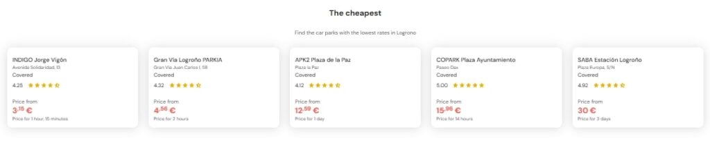 cheapest parking in logrono
