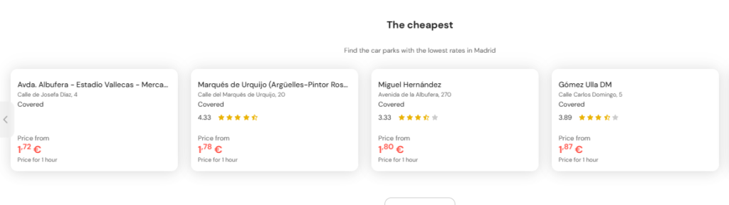 cheapest parking in madrid