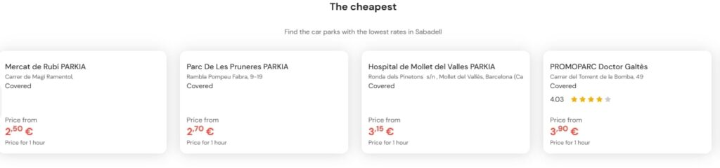 cheapest parking in sabadell