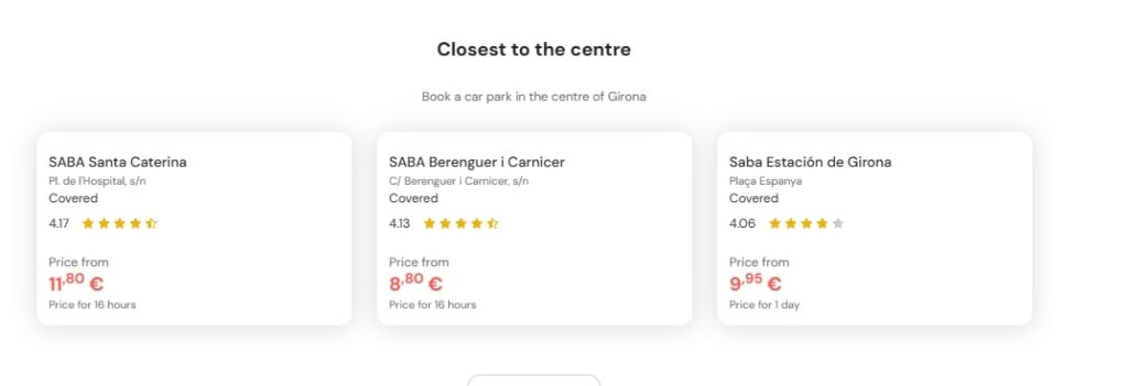 most central parking in Girona