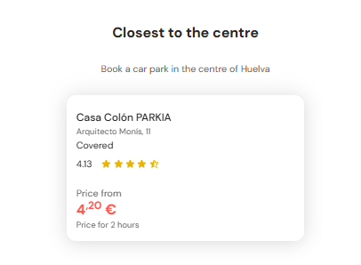 most central parking in Huelva