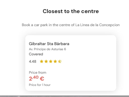 most central parking in La Linea de la Concepcion