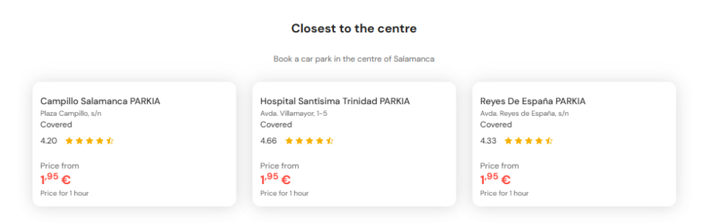 most central parking in Salamanca