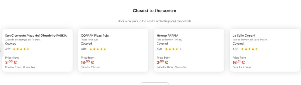 most central parking in Santiago de Compostela