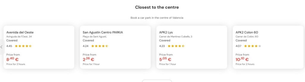 most central parking in Valencia