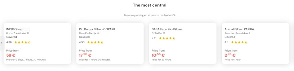 most central parking in bilbao