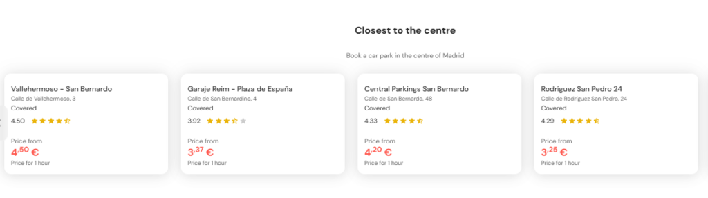 most central parking in madrid