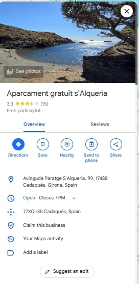 Aparcament gratuit sAlqueria