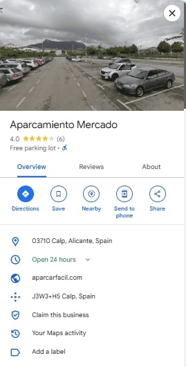 Aparcamiento Mercado