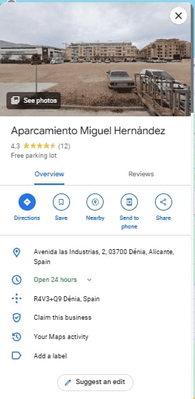 Aparcamiento Miguel Hernandez