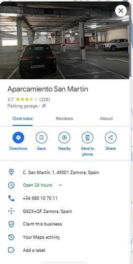 Aparcamiento San Martin