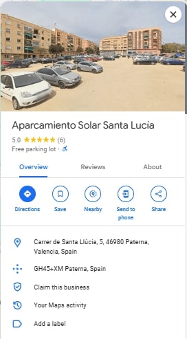 Aparcamiento Solar Santa Lucia
