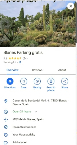 Blanes Parking gratis