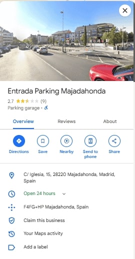 Entrada Parking Majadahonda