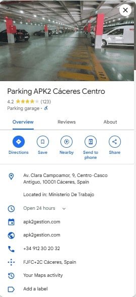 Parking APK2 Caceres Centro