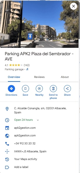Parking APK2 Plaza del Sembrador AVE