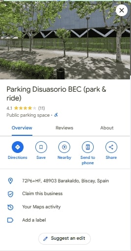 Parking Disuasorio BEC park ride