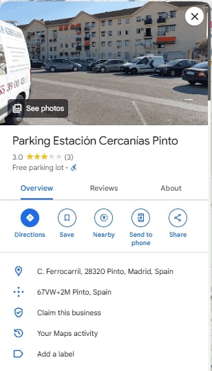 Parking Estacion Cercanias Pinto