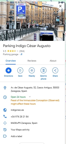 Parking Indigo Cesar Augusto