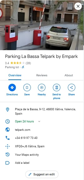 Parking La Bassa Telpark by Empark