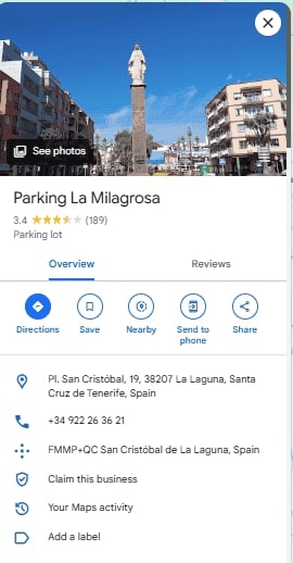 Parking La Milagrosa