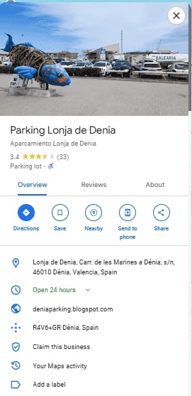 Parking Lonja de Denia