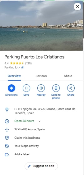Parking Puerto Los Cristianos