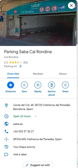 Parking Saba Cal Rondina
