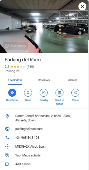 Parking del Raco