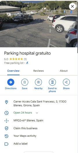 Parking hospital gratuito