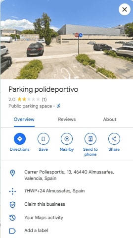 Parking polideportivo