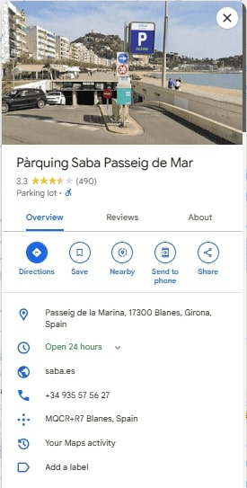 Parquing Saba Passeig de Mar