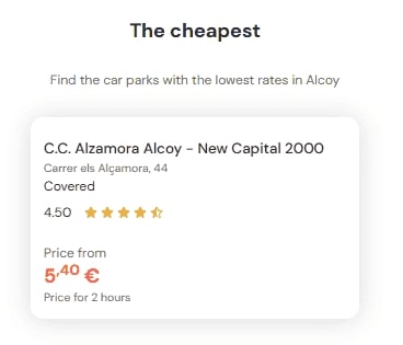 cheapest parking in Alcoy