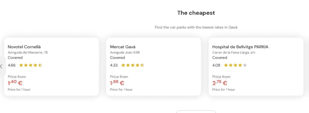 cheapest parking in Gava