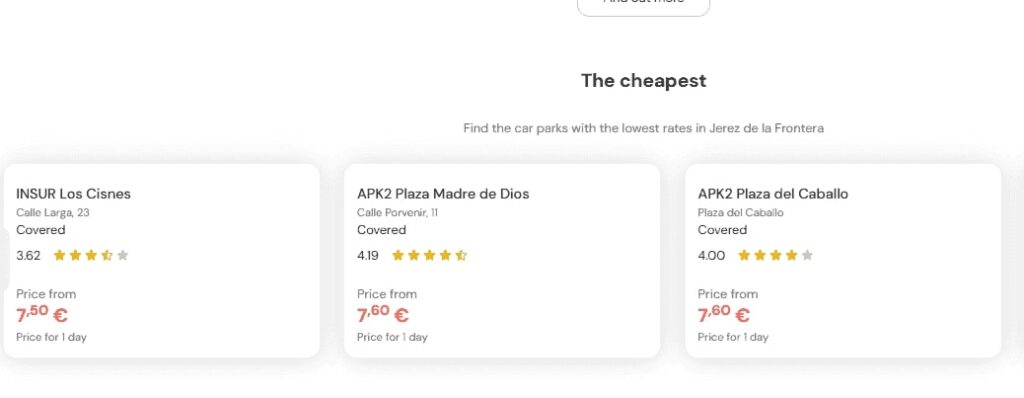 cheapest parking in Jerez de la Frontera