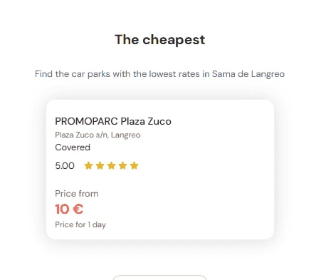 cheapest parking in Sama de Langreo