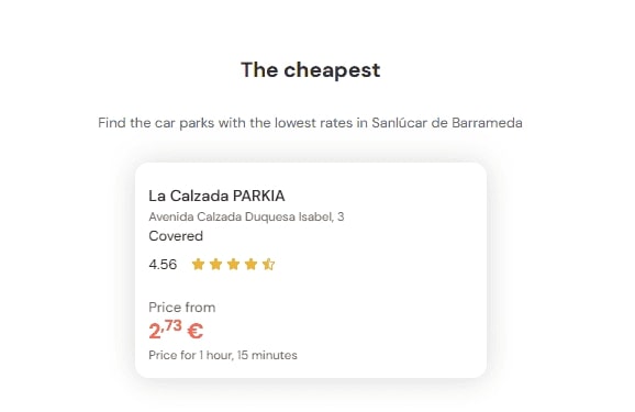 cheapest parking in Sanlucar de Barrameda