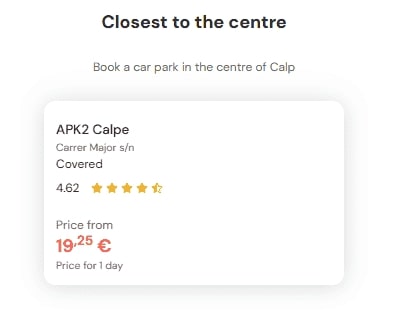 most central parking in Calp