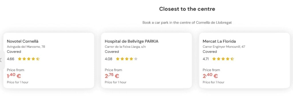 most central parking in Cornella de Llobregat