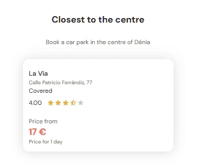 most central parking in Denia