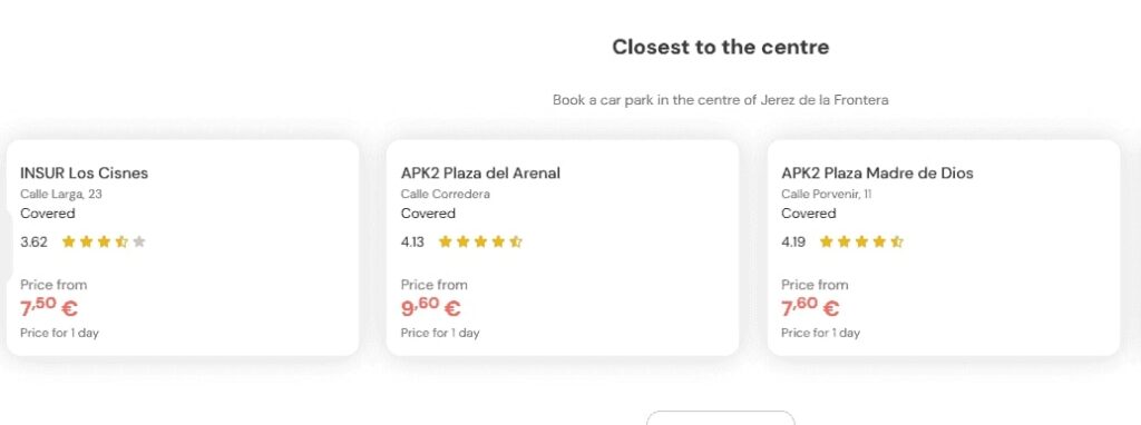 most central parking in Jerez de la Frontera