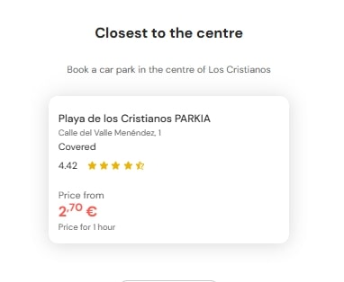 most central parking in Los Cristianos