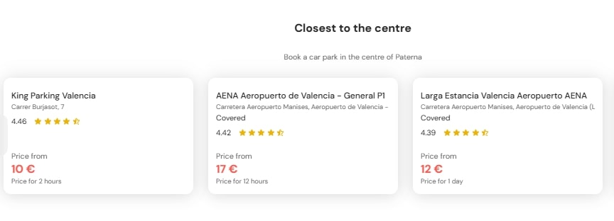 most central parking in Paterna