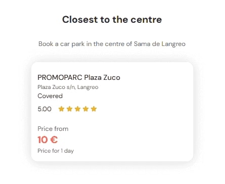 most central parking in Sama de Langreo