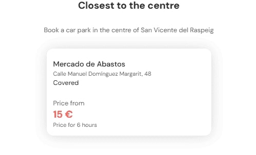 most central parking in San Vicente del Raspeig