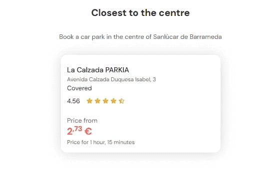 most central parking in Sanlucar de Barrameda