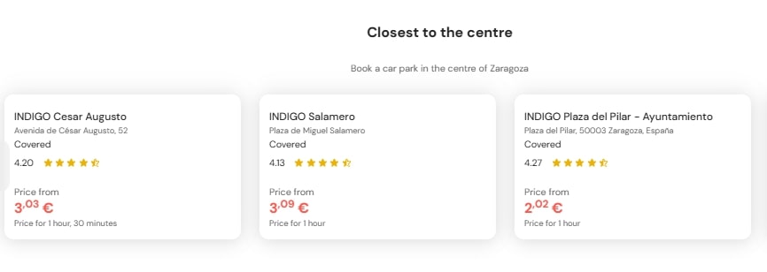 most central parking in Zaragoza